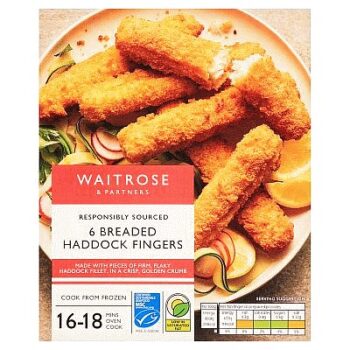 Waitrose 6 Breaded Haddock Fingers (330g)