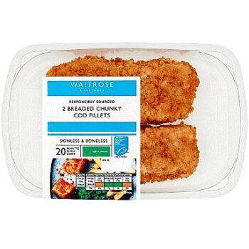 Waitrose Breaded Chunky Cod (350g)