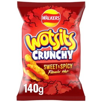 Walkers Wotsits Flamin' Hot Crunchy Snacks (140g)