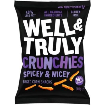 Well & Truly Crunchies Spicey & Nicey Baked Corn Snacks (100g)