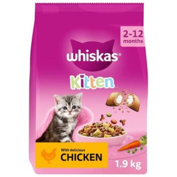 Whiskas 2-12mnths Kitten Dry Cat Food with Chicken (1.9kg)