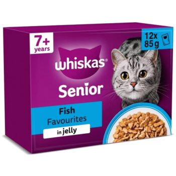 Whiskas 7 Senior Wet Cat Food Fish Favourites in Jelly (12 x 85g)