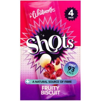 Whitworths Shots 4 Snack Pack Fruity Biscuit (4 x 25g)
