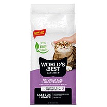 World's Best Quick Clumping Corn Multiple Lavender Cat Litter (12.7kg)