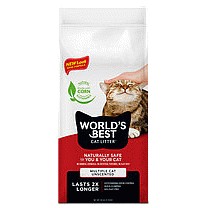 World's Best Quick Clumping Corn Multiple Unscented Cat Litter (12.7kg)